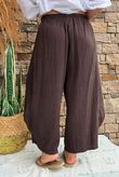 Annie Cushion Cotton Barrel Culotte Pant Chocolate